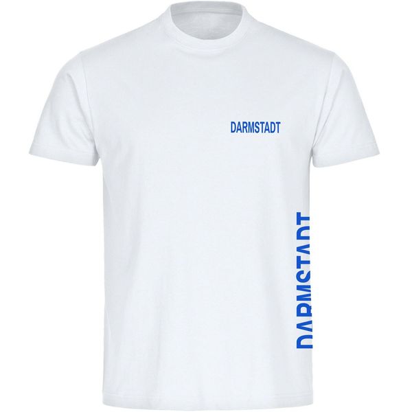 Bild von multifanshop Herren T-Shirt - Darmstadt - Brust & Seite - Druck blau - Männer
