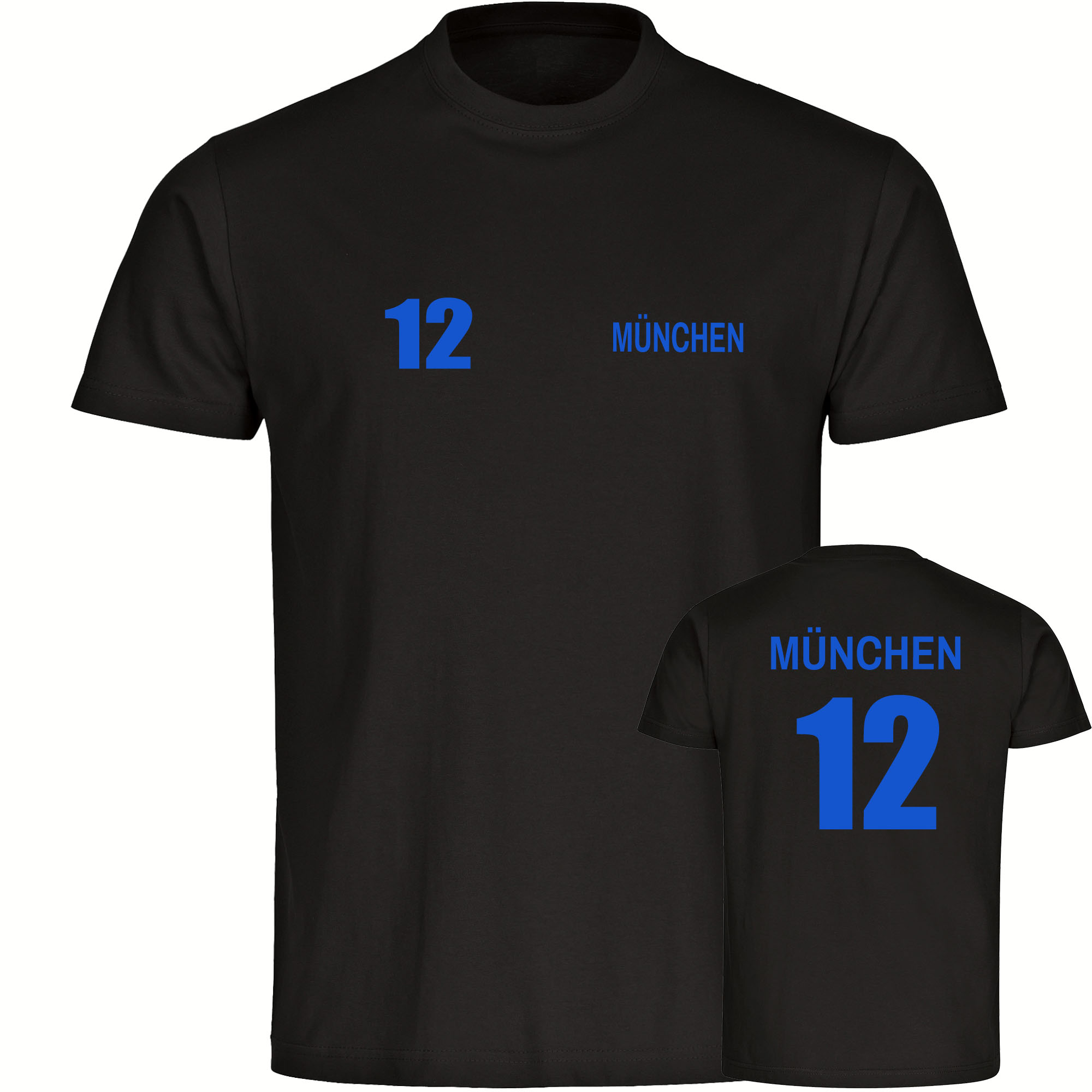Bild von multifanshop Kinder T-Shirt - München blau - Trikot Nummer 12 - Druck blau - Kind