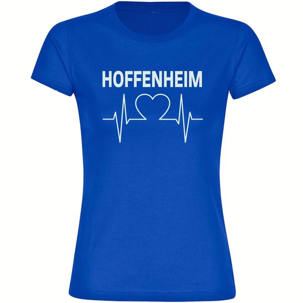 Bild von multifanshop Damen T-Shirt - Hoffenheim - Herzschlag - Druck weiß - Frauen Größe XL blau