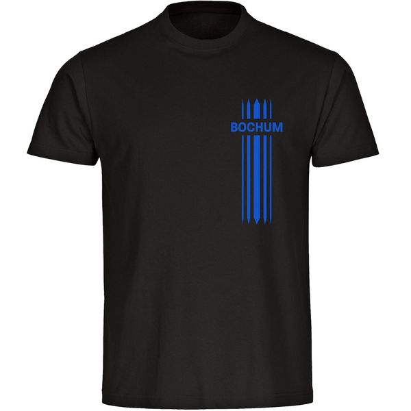 Bild von multifanshop Kinder T-Shirt - Bochum - Streifen - Druck blau - Kind