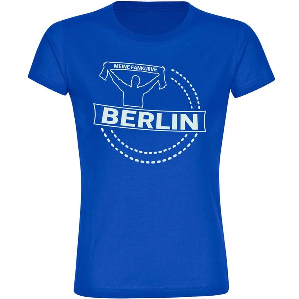 Bild von multifanshop Damen T-Shirt - Berlin blau - Meine Fankurve - Druck weiß - Frauen