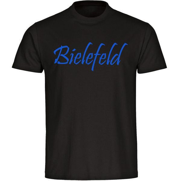 Bild von multifanshop Herren T-Shirt - Bielefeld - Schriftzug - Druck blau - Männer