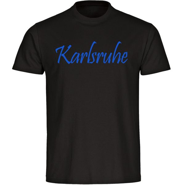 Bild von multifanshop Herren T-Shirt - Karlsruhe - Schriftzug - Druck blau - Männer