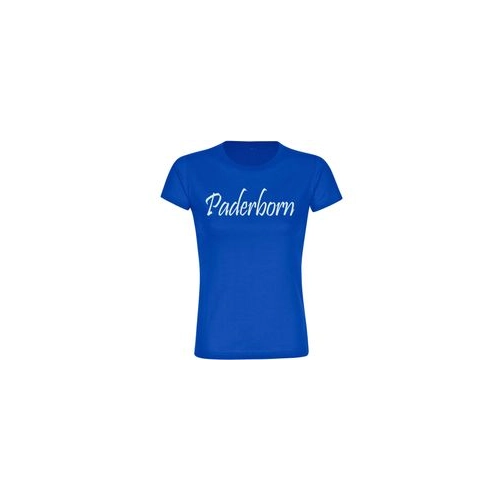 Bild von multifanshop® Damen T-Shirt - Paderborn - Schriftzug - Druck weiß