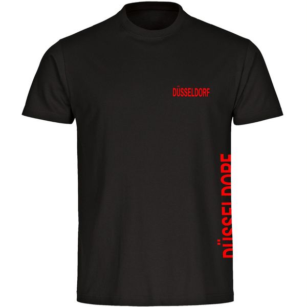 Bild von multifanshop Kinder T-Shirt - Düsseldorf - Brust & Seite - Druck rot - Kind