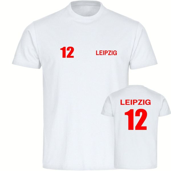 Bild von multifanshop Herren T-Shirt - Leipzig - Trikot Nummer 12 - Druck rot - Männer