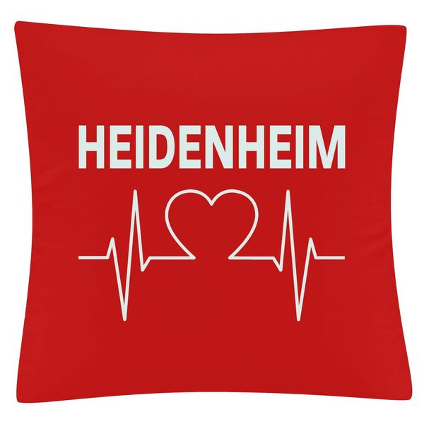 Bild von multifanshop Kissenbezug - Heidenheim - Herzschlag - Druck weiß - Kissen