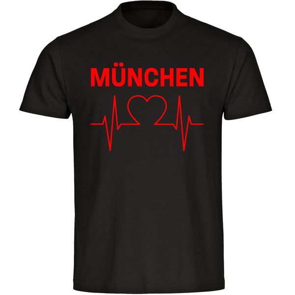 Bild von multifanshop Kinder T-Shirt - München rot - Herzschlag - Druck rot - Kind
