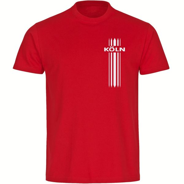 Bild von multifanshop Herren T-Shirt - Köln - Streifen - Druck weiß - Männer