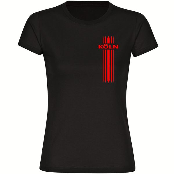 Bild von multifanshop Damen T-Shirt - Köln - Streifen - Druck rot - Frauen