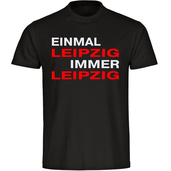 Bild von multifanshop Kinder T-Shirt - Leipzig - Einmal Immer - Druck rot - Kind Größe 164 schwarz