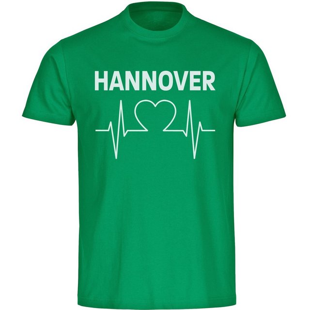 Bild von multifanshop Herren T-Shirt - Hannover - Herzschlag - Druck weiß - Männer