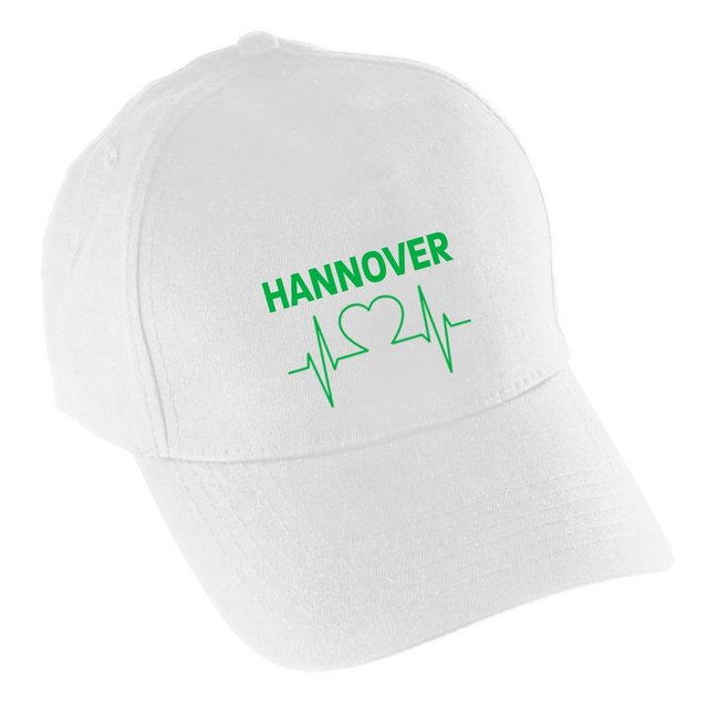 Bild von multifanshop Baseballcap - Hannover - Herzschlag - Druck grün - Mütze Größe one Size weiß
