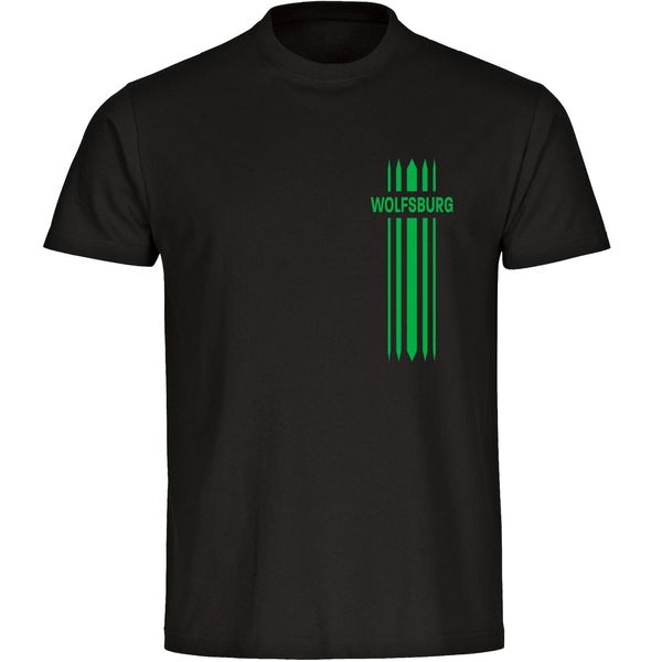 Bild von multifanshop Herren T-Shirt - Wolfsburg - Streifen - Druck grün - Männer