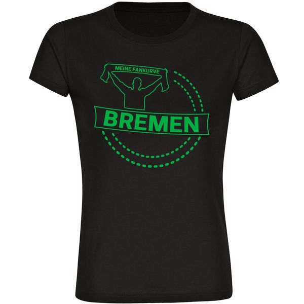 Bild von multifanshop Damen T-Shirt - Bremen - Meine Fankurve - Druck grün - Frauen Größe 3XL schwarz