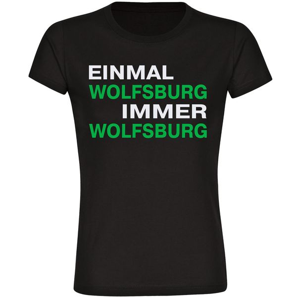 Bild von multifanshop Damen T-Shirt - Wolfsburg - Einmal Immer - Druck grün - Frauen