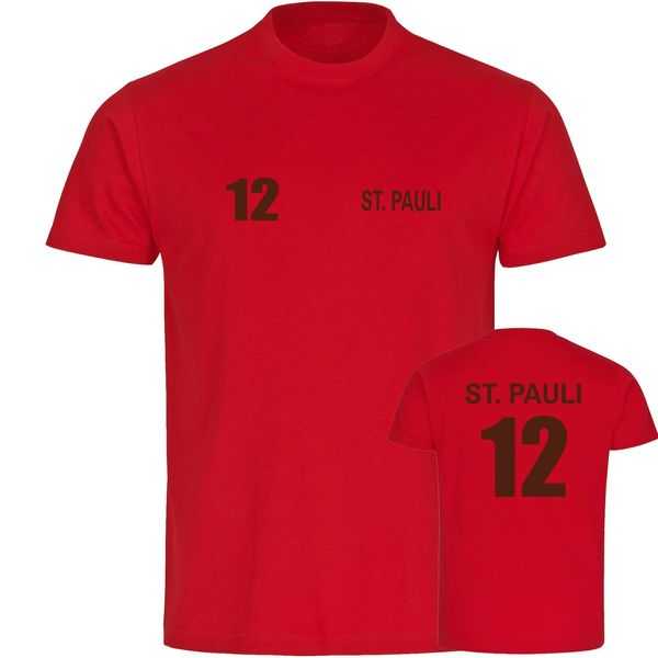 Bild von multifanshop Kinder T-Shirt - St. Pauli - Trikot Nummer 12 - Druck braun - Kind