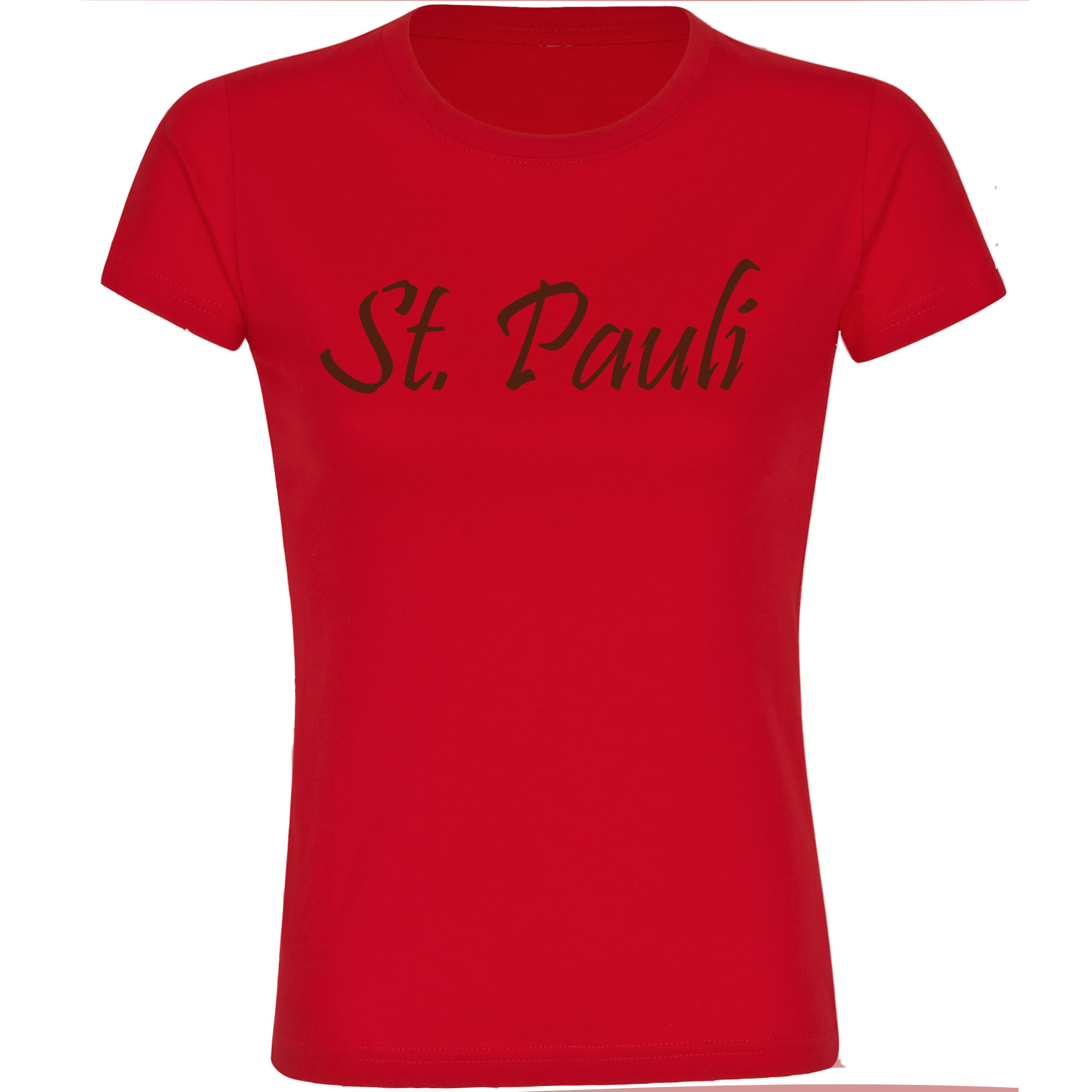 Bild von multifanshop Damen T-Shirt - St. Pauli - Schriftzug - Druck braun - Frauen
