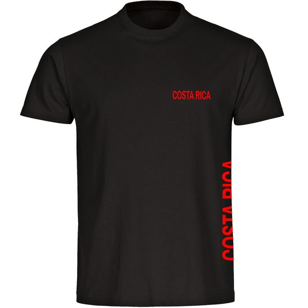 Bild von multifanshop Herren T-Shirt - Costa Rica - Brust & Seite - Druck rot - Männer