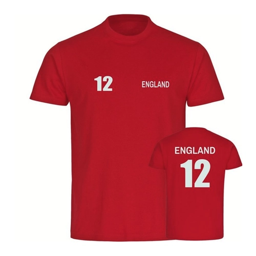 Bild von multifanshop Herren T-Shirt - England - Trikot Nummer 12
