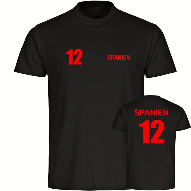 Bild von multifanshop Kinder T-Shirt - Spanien - Trikot Nummer 12 - Druck rot - Kind