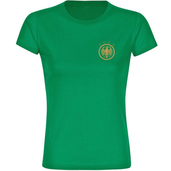 Bild von multifanshop Damen T-Shirt - Deutschland - Adler Retro Gold - Druck gold metallic - Frauen