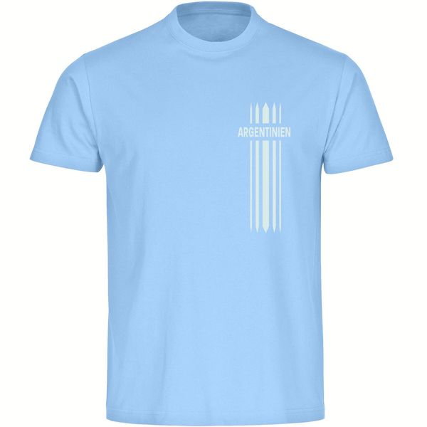 Bild von multifanshop Herren T-Shirt - Argentinien - Streifen - Druck weiß - Männer