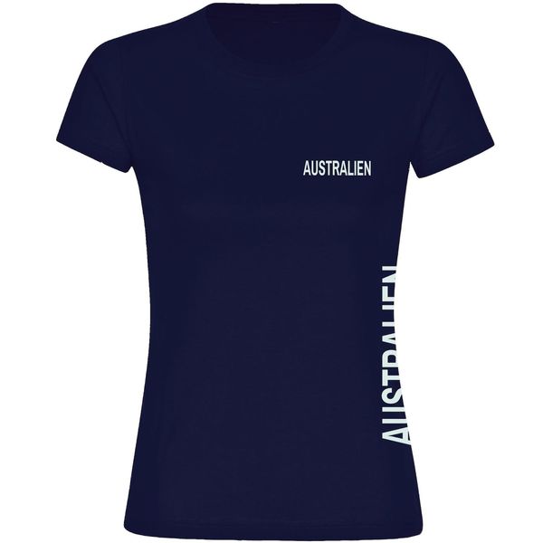 Bild von multifanshop Damen T-Shirt - Australien - Brust & Seite - Druck weiß - Frauen