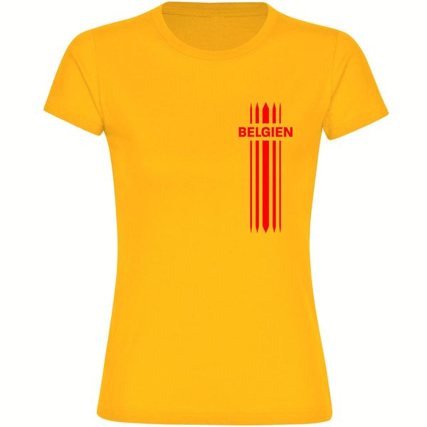 Bild von multifanshop Damen T-Shirt - Belgien - Streifen - Druck rot - Frauen