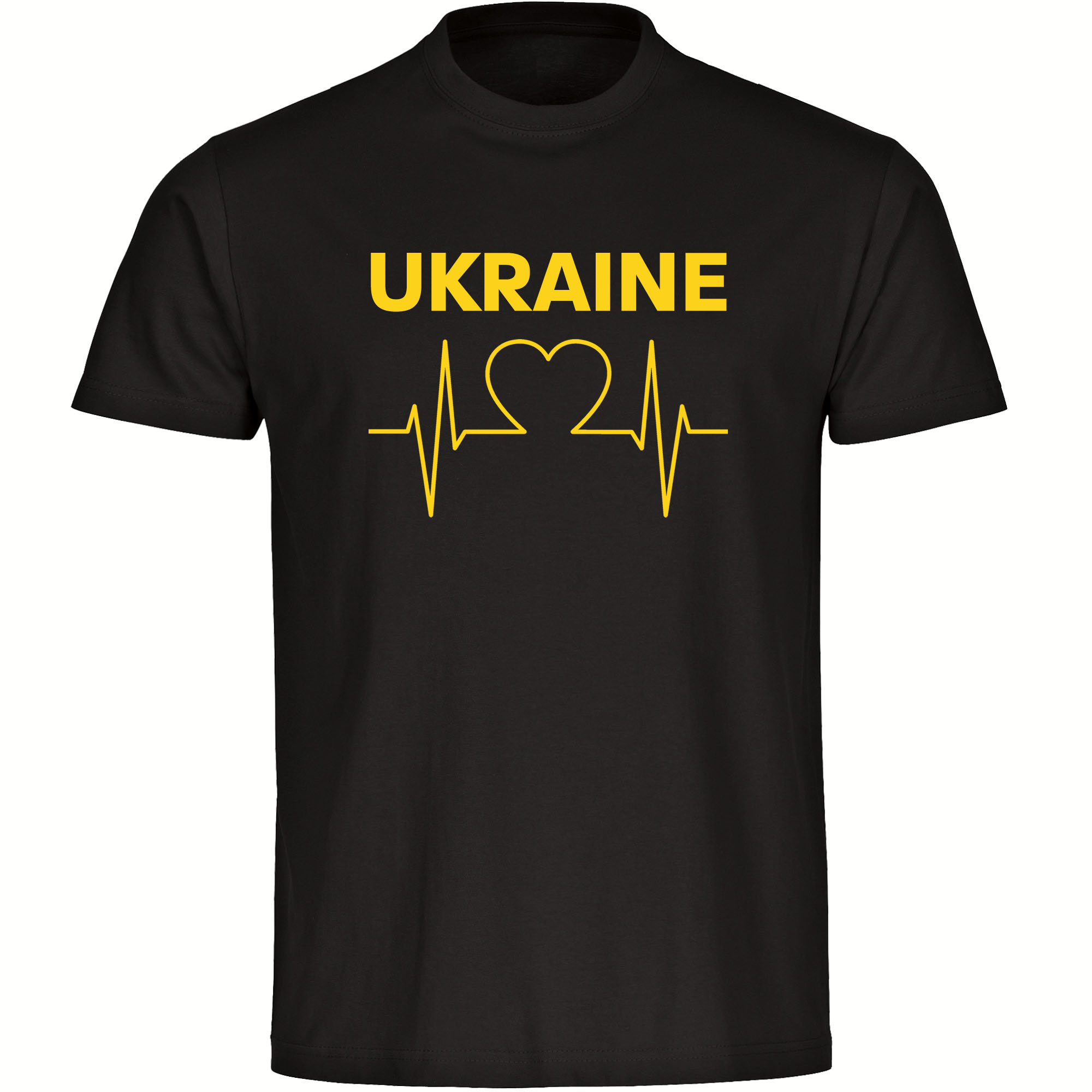Bild von multifanshop Kinder T-Shirt - Ukraine - Herzschlag - Druck gelb - Kind
