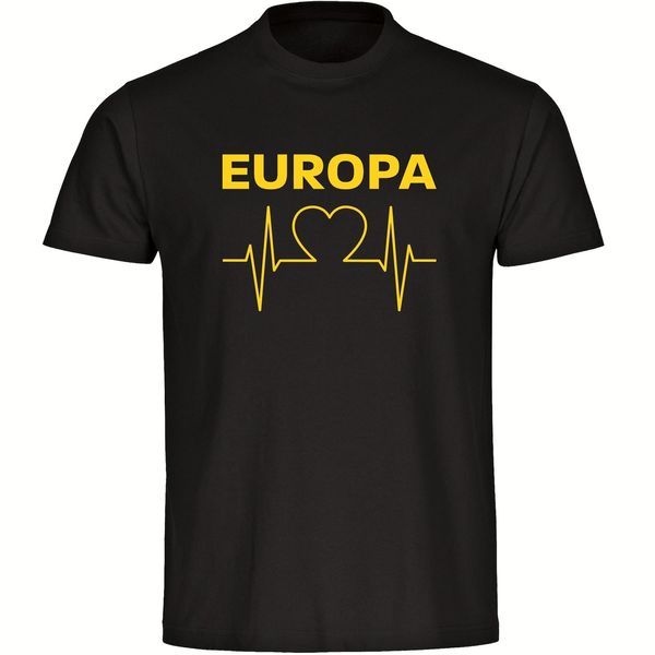 Bild von multifanshop Kinder T-Shirt - Europa - Herzschlag - Druck gelb - Kind