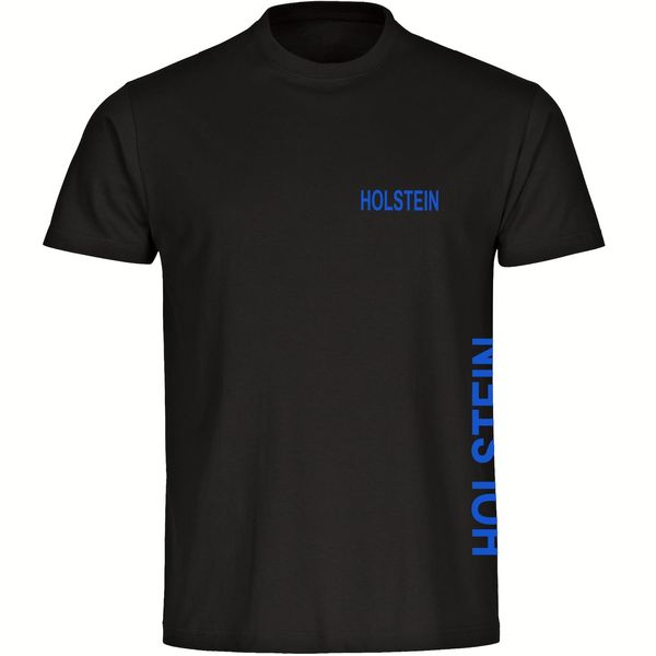 Bild von multifanshop Herren T-Shirt - Holstein - Brust & Seite - Druck blau - Männer