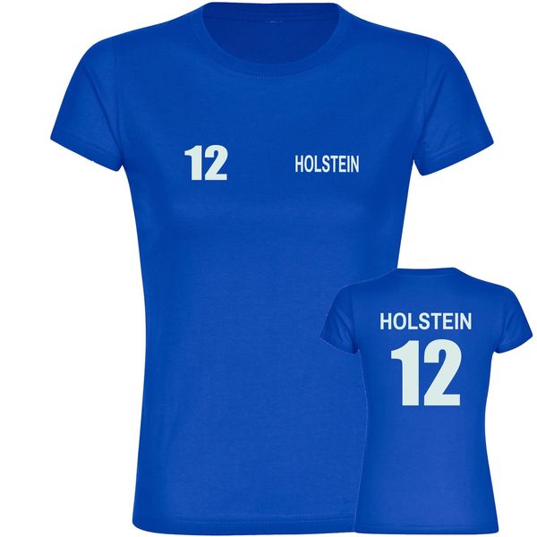 Bild von multifanshop Damen T-Shirt - Holstein - Trikot Nummer 12 - Druck weiß - Frauen