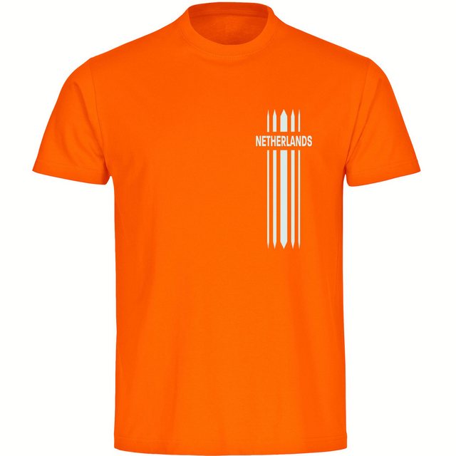 Bild von multifanshop Herren T-Shirt - Netherlands - Streifen - Druck weiß - Männer