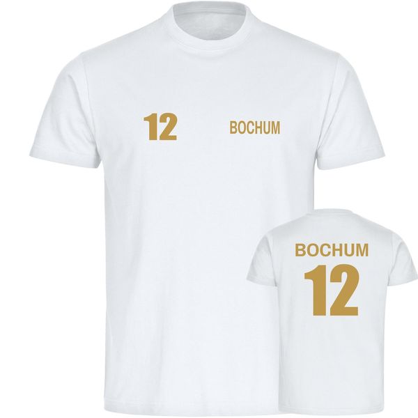 Bild von multifanshop Herren T-Shirt - Bochum - Trikot Nummer 12 gold - Druck gold metallic - Männer