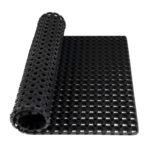 Bild von KARAT Ringgummimatte Octo Door - Recyclebare Gummiringmatte Wabenmatte Schwarz - 100 x 400 x 2,3 cm