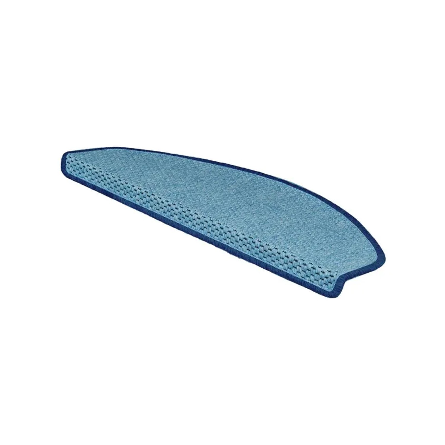 Bild von KARAT Stufenmatte Kalkutta Sisaloptik Blau 23,5 x 65 cm Halbrund