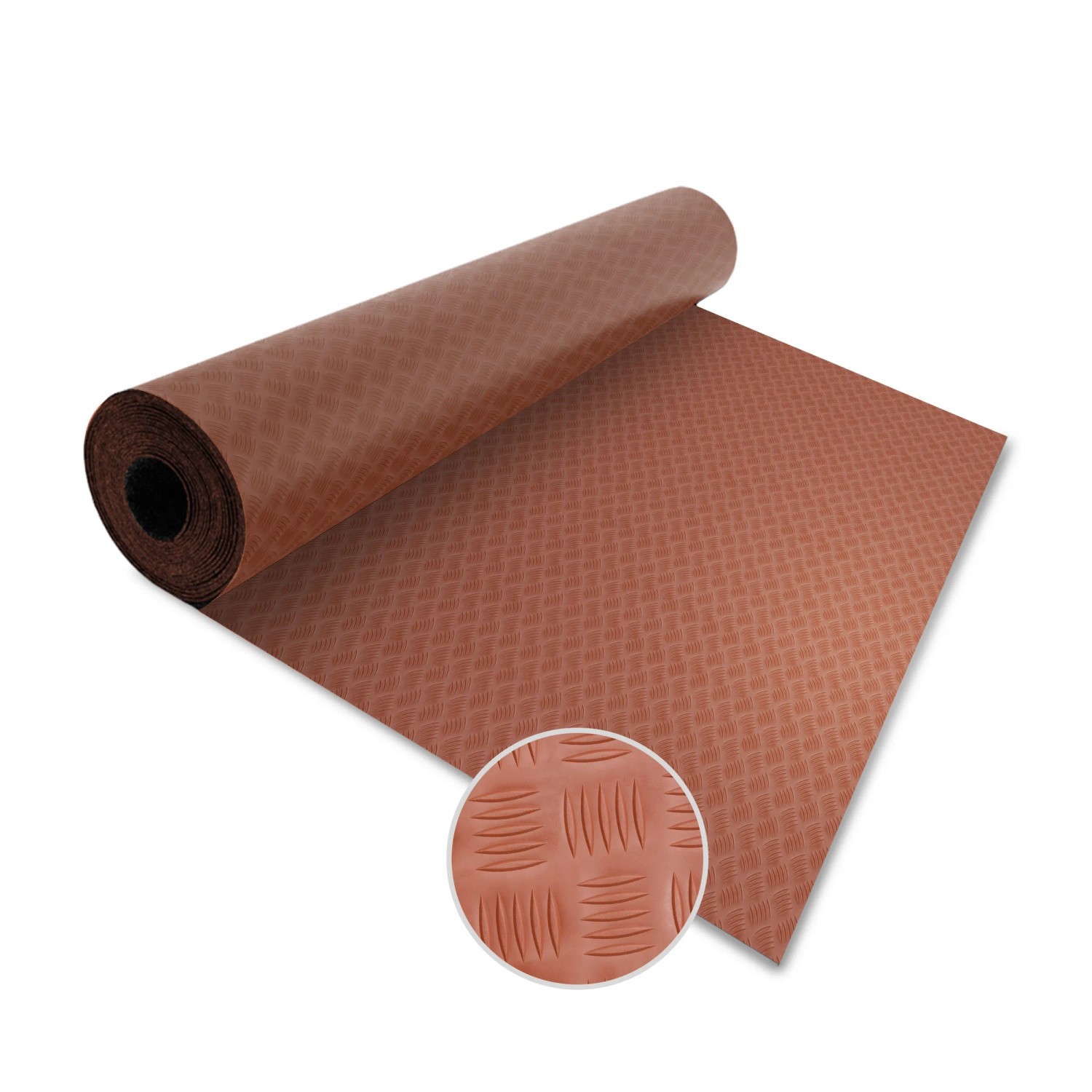 Bild von KARAT PVC-Bodenbelag Meterware Diamond Cut 2 mm Stärke Terracotta 120 x 100 cm