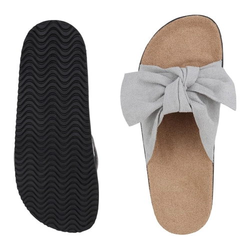 Bild von VAN HILL Damen Pantoletten Flach Schleifen Bequem Schuhe