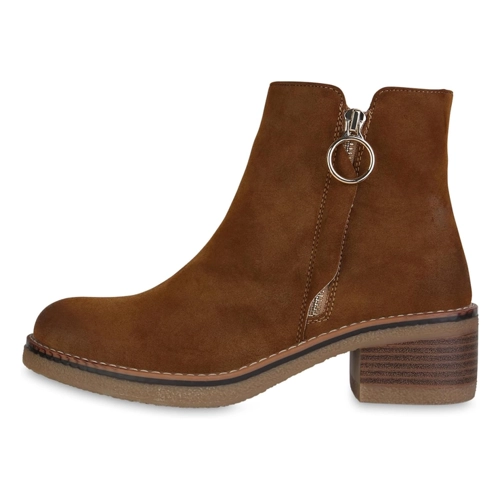 Bild von VAN HILL Damen Klassische Stiefeletten Blockabsatz Zipper