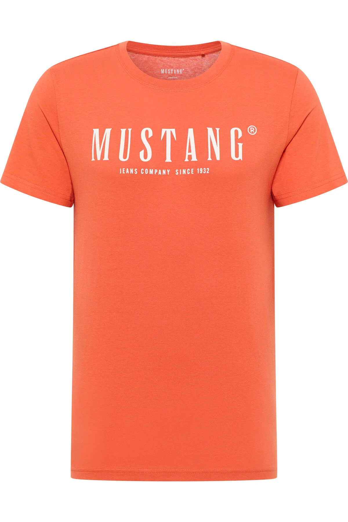 Bild von Mustang Herren T-Shirt mit Label-Print orange