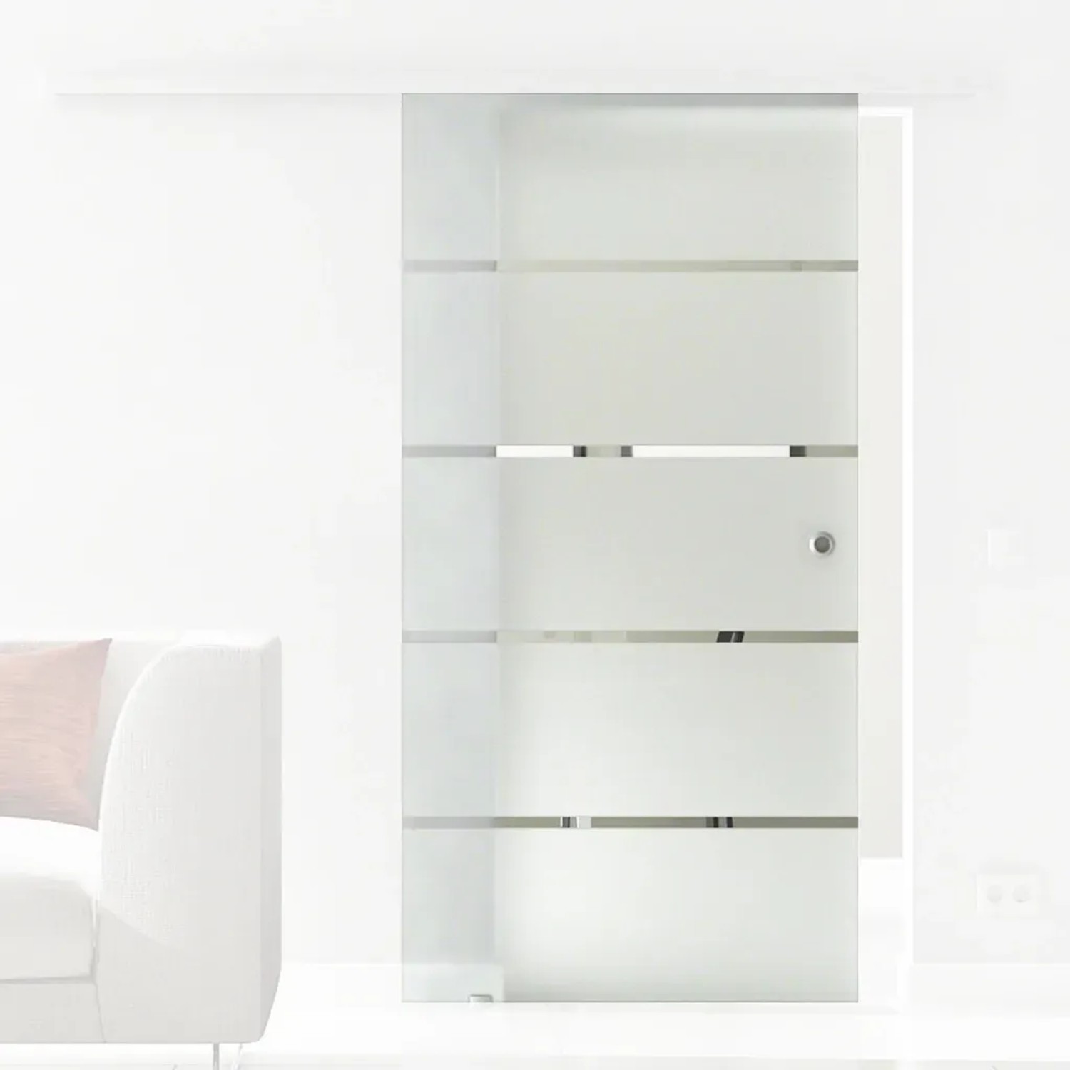 Bild von Levidor Glasschiebetür 65 x 205 cm Berlin Griffmuschel