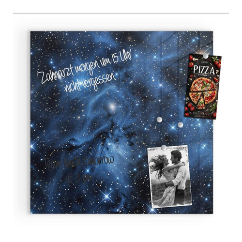 Bild von Primedeco Magnettafel Glas Sternenhimmel – Vielseitige Pinnwand und Whiteboard