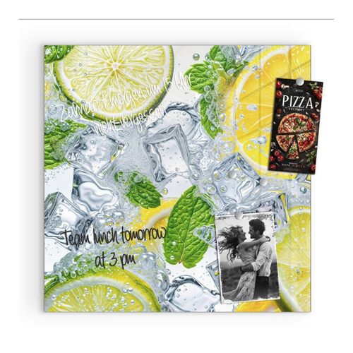 Bild von Primedeco Magnettafel Glas Zitrusfrische – Pinnwand und Whiteboard in einem