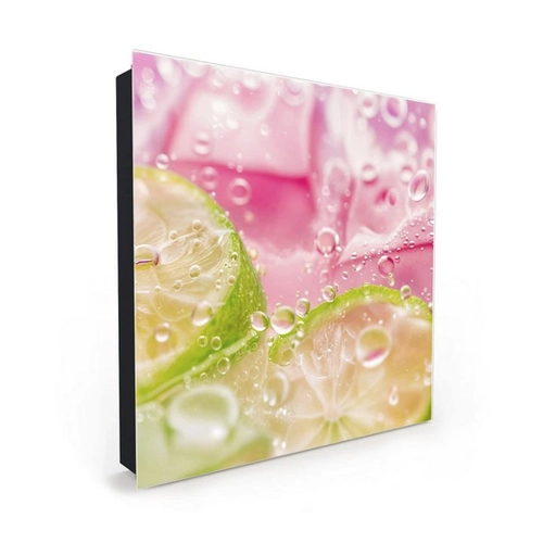 Bild von Primedeco Schlüsselkasten Magnetpinnwand mit Glasfront Limetten Spritzer