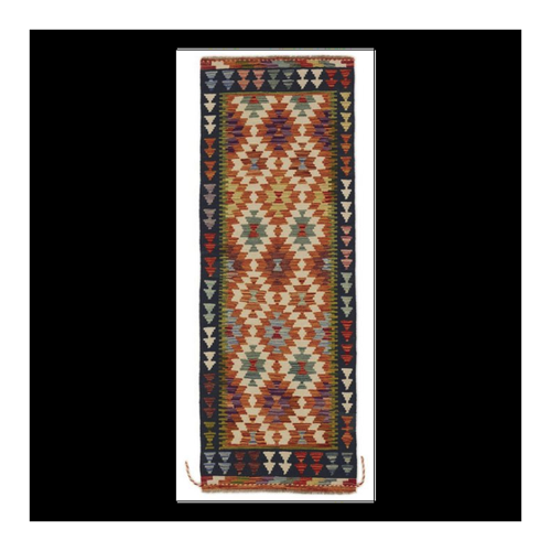 Bild von Nain Trading Orientteppich Kelim Afghan 57x188 - Handgewebter Teppichläufer
