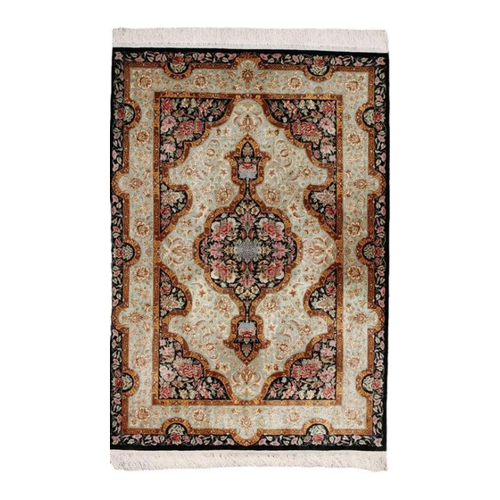 Bild von Nain Trading Seidenteppich Ghom Seide 105x148 – Ein Meisterwerk der Handwerkskunst