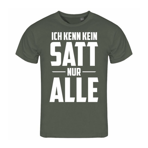 Bild von deinshirt Print-Shirt Herren T-Shirt "Ich kenn kein satt nur alle" – Ein humorvolles Gelegenheits-Shirt