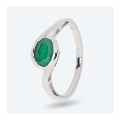Bild von Ring 925 Sterling Silber platiniert Smaragd