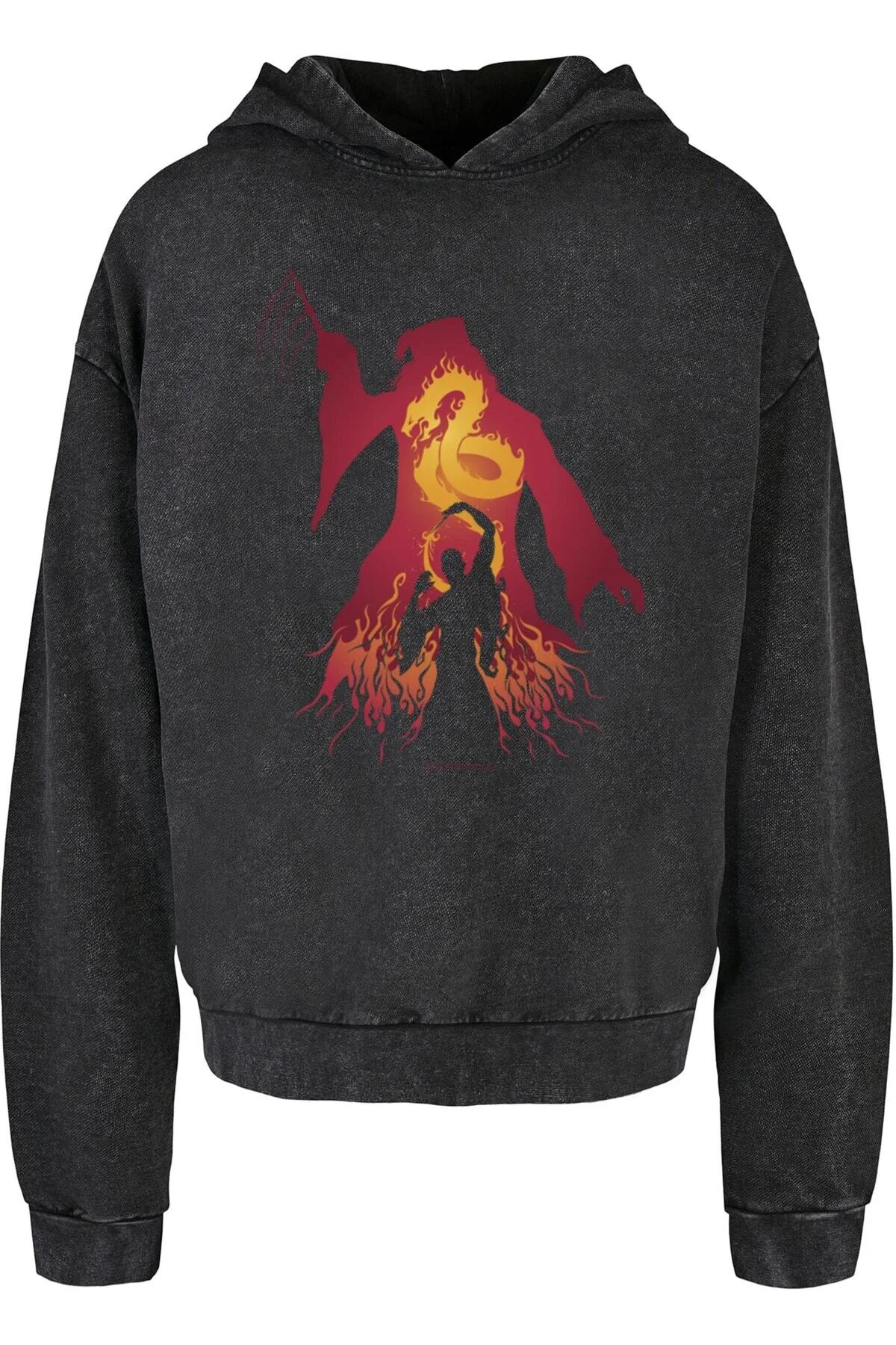 Bild von ABSOLUTE CULT Harry Potter Dumbledore Silhouette Acid Washed Übergroßer Kapuzenpullover für Herren - XS